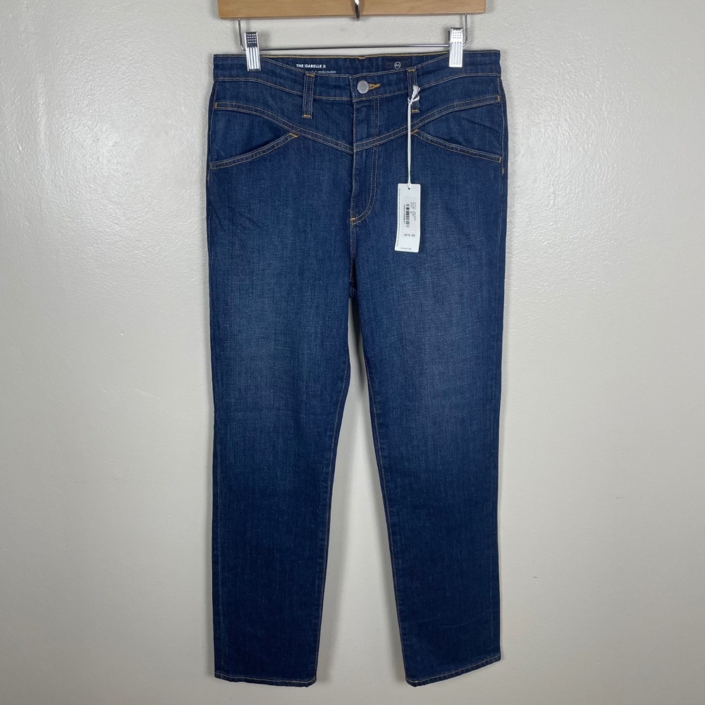 AG Adriano Goldschmied Women's 30 Isabelle X Straight Crop Jeans Blue JRN1925